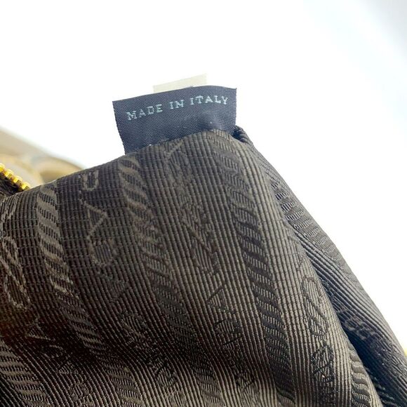 Auth PRADA Vitello Shine Bauletto Leather Tote Bag in Pomice Preloved Very Good - Picture 14 of 15